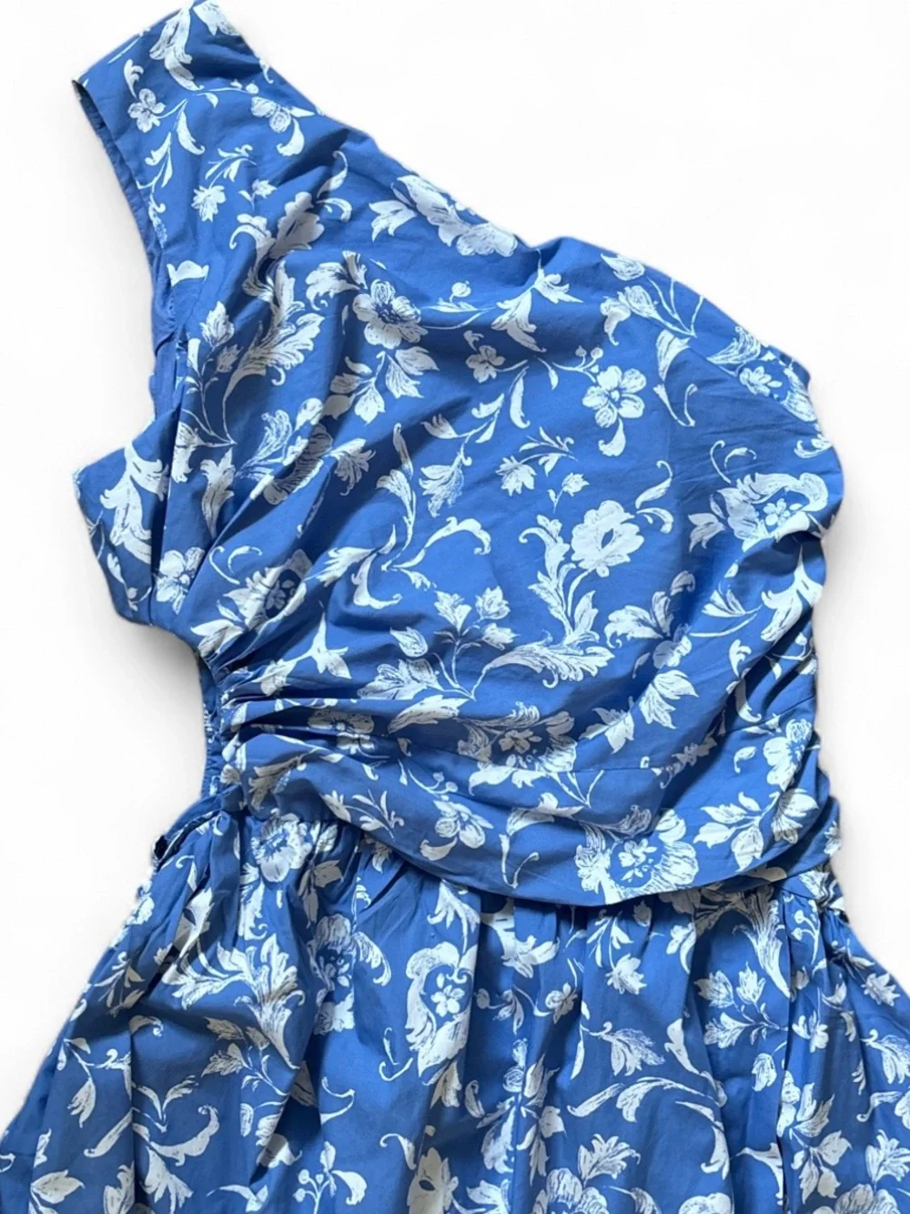 Abercrombie and Fitch Giselle Maxi Dress One-Shoulder Blue Floral Dress Size L